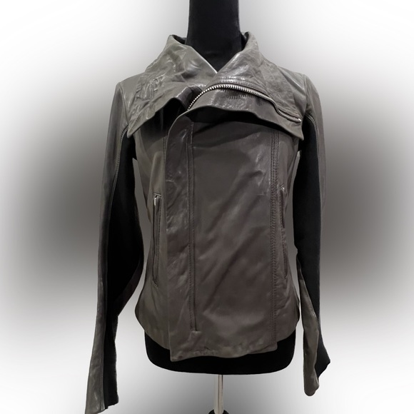 June Genuine Leather Jacket in Dark Olive | Size M - Picture 1 of 15